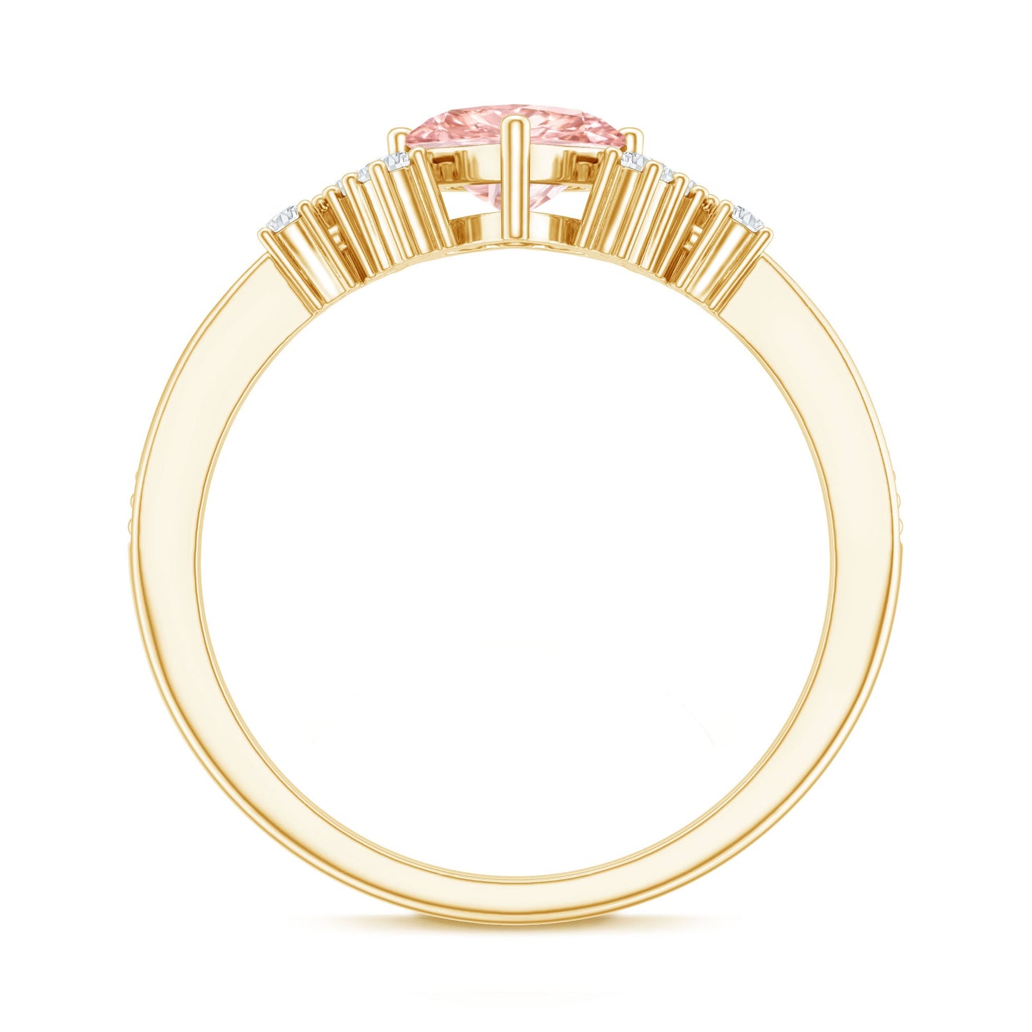 1 CT Lab Grown Pink and White Diamond Heart Engagement Ring IGI Certified