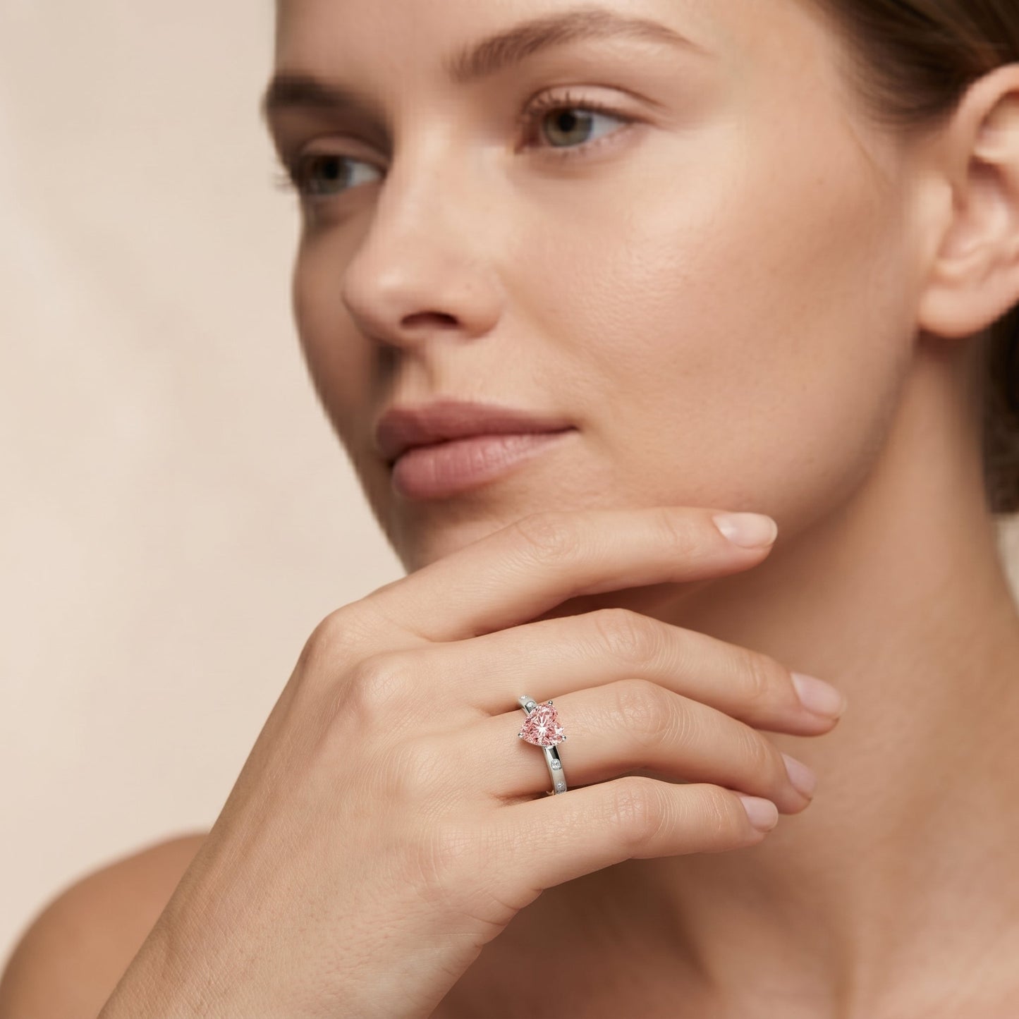 IGI Certified Solitaire Lab Grown Pink Diamond Engagement Ring for Women