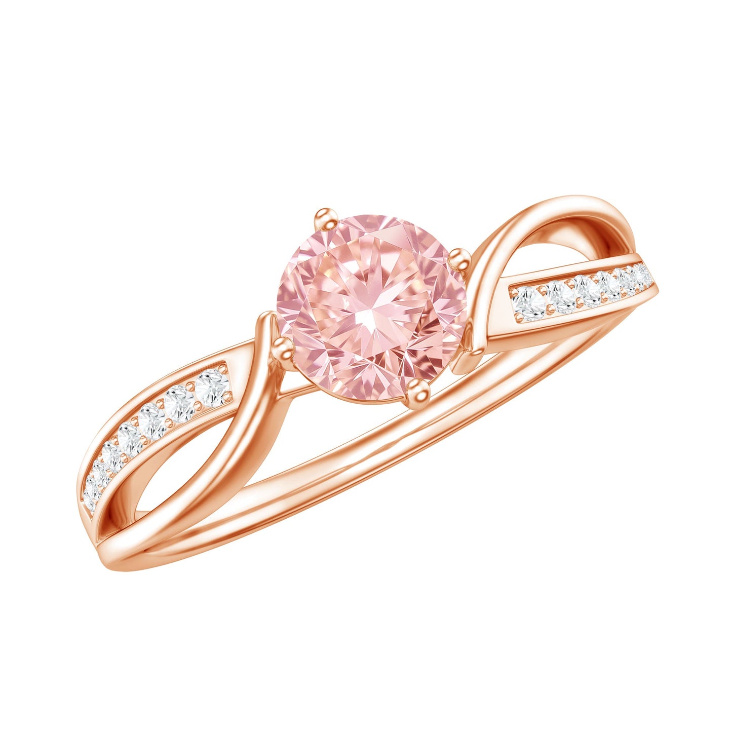 1 CT Lab Grown Pink Diamond Infinity Engagement Ring with IGI Certificate