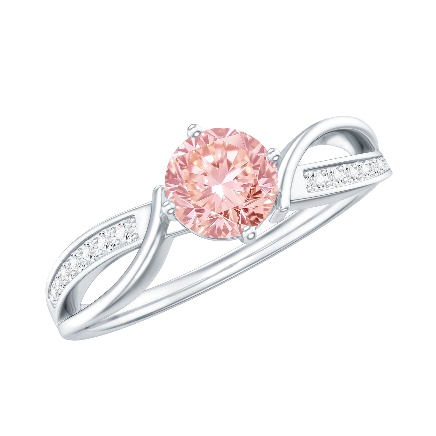 1 CT Lab Grown Pink Diamond Infinity Engagement Ring with IGI Certificate