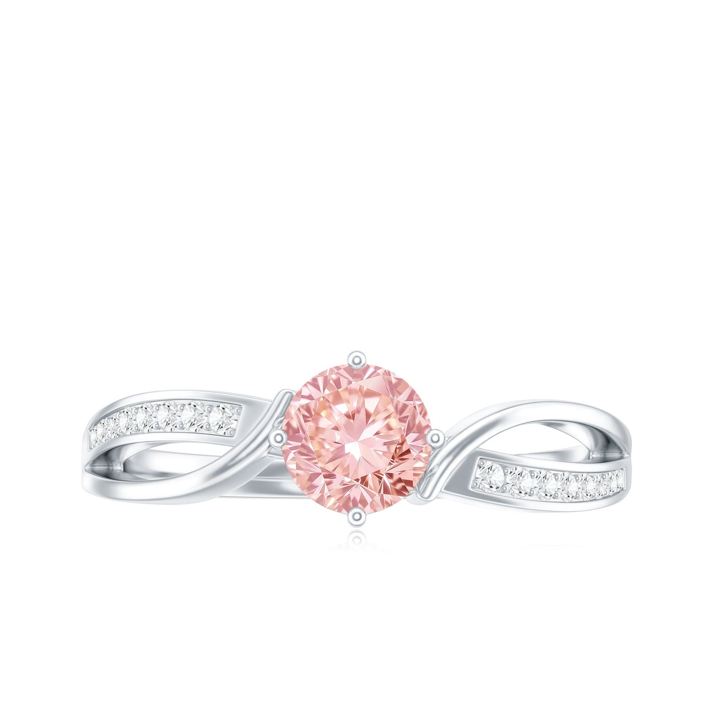 1 CT Lab Grown Pink Diamond Infinity Engagement Ring with IGI Certificate