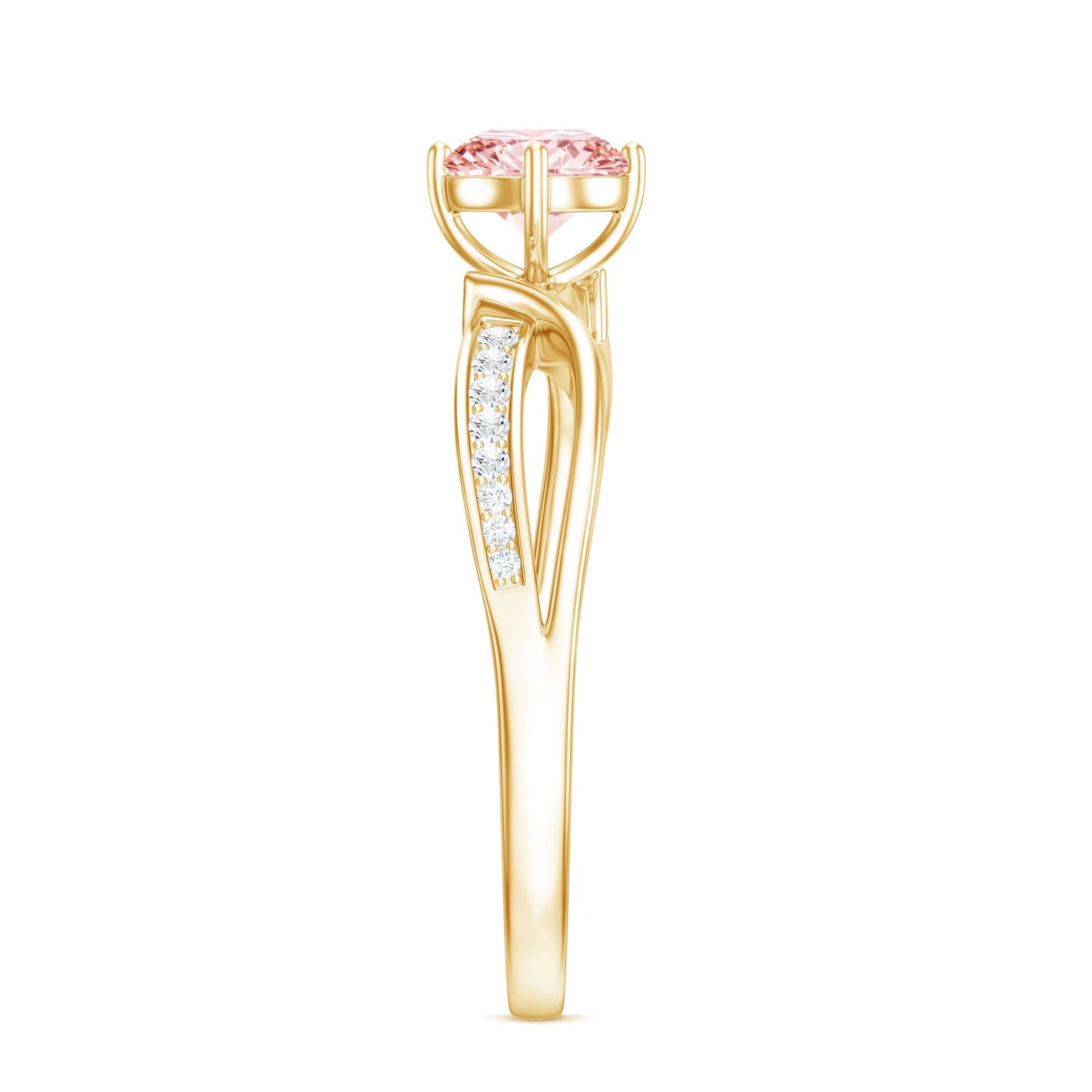 1 CT Lab Grown Pink Diamond Infinity Engagement Ring with IGI Certificate