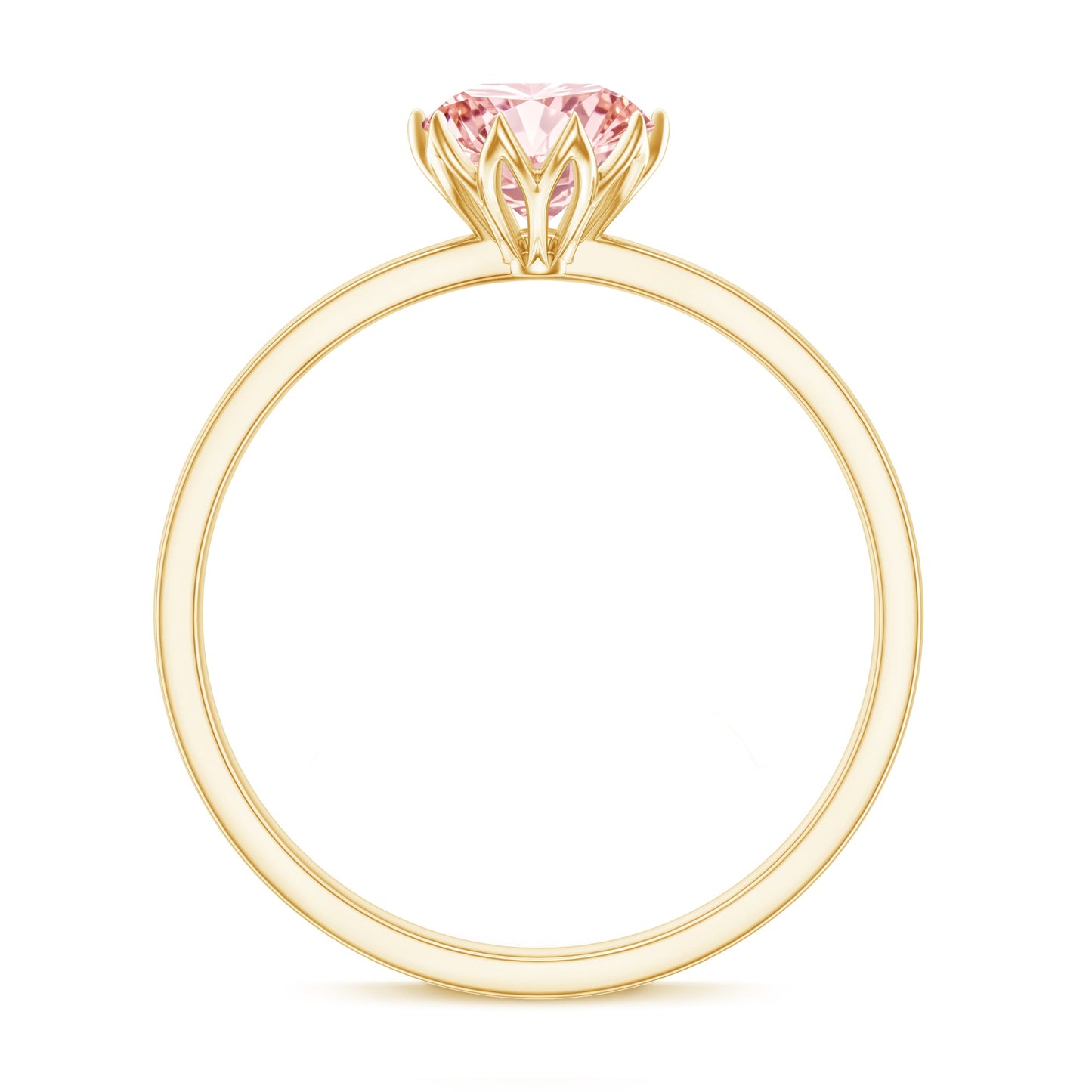 IGI Certified 1 CT Lab Grown Pink Diamond Solitaire Engagement Ring in Lotus Basket Setting