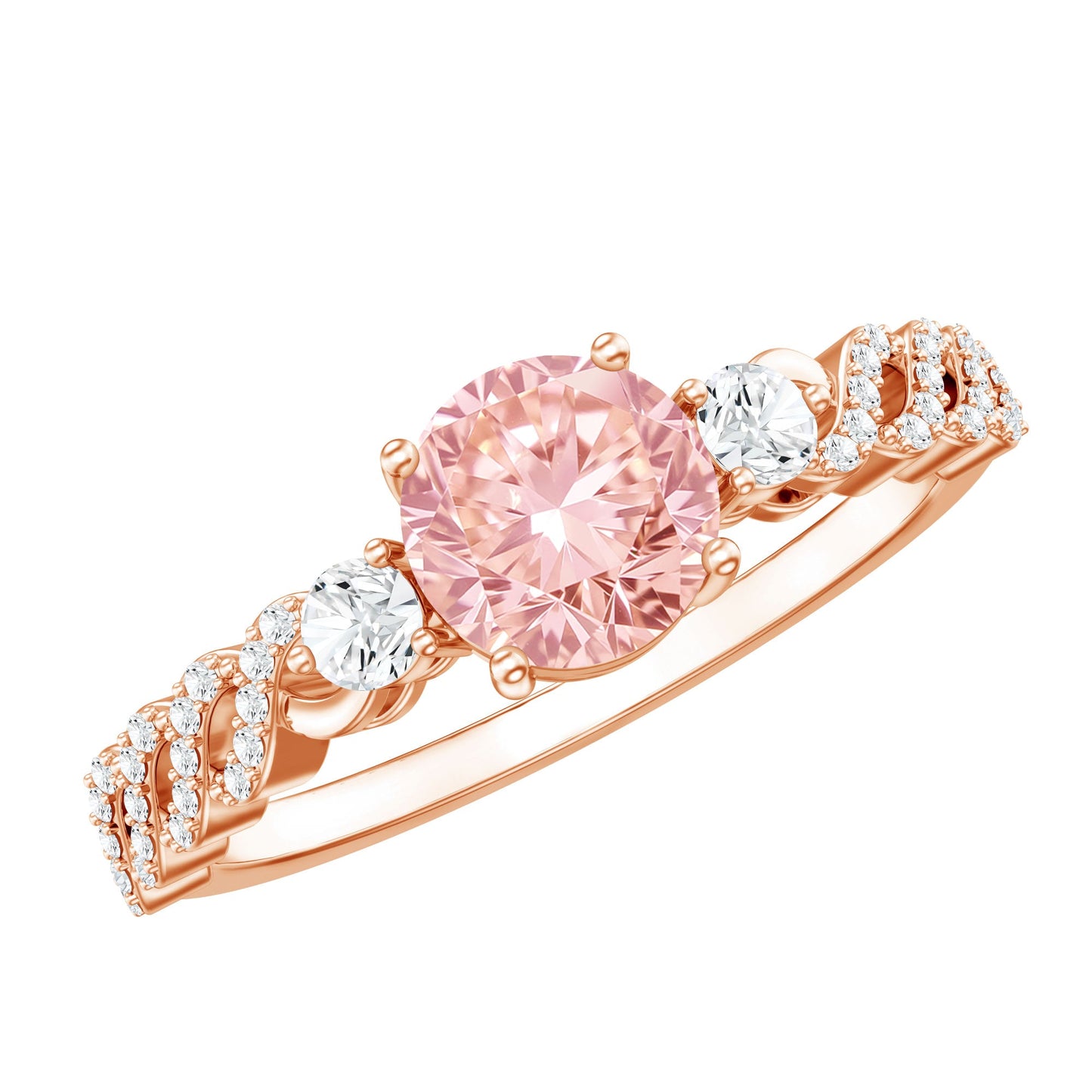 Lab Grown Fancy Pink Diamond Engagement Ring with IGI Certificate