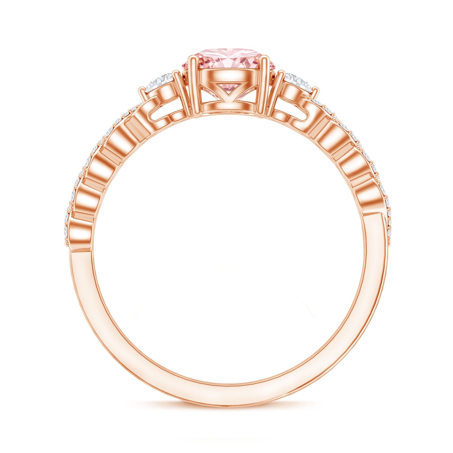 Lab Grown Fancy Pink Diamond Engagement Ring with IGI Certificate