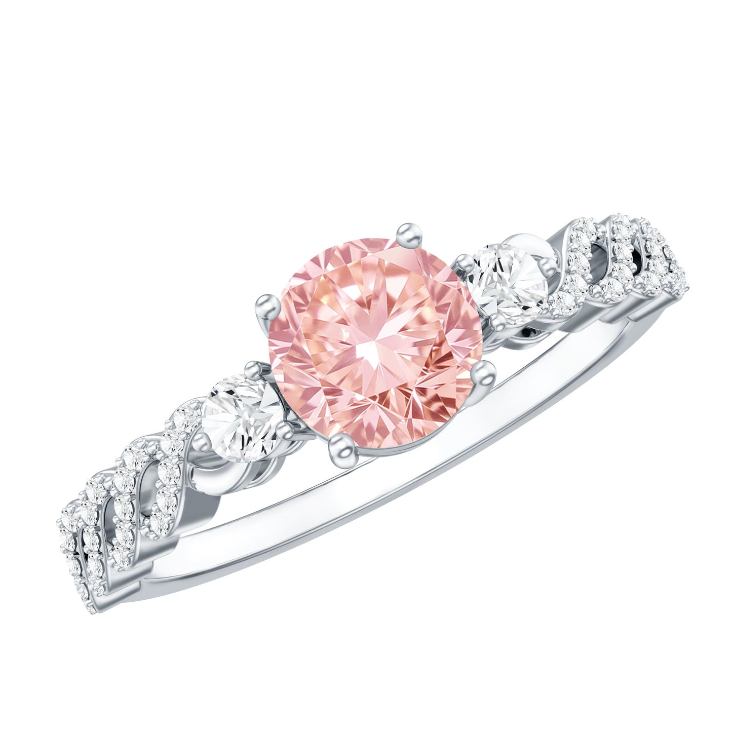 Lab Grown Fancy Pink Diamond Engagement Ring with IGI Certificate