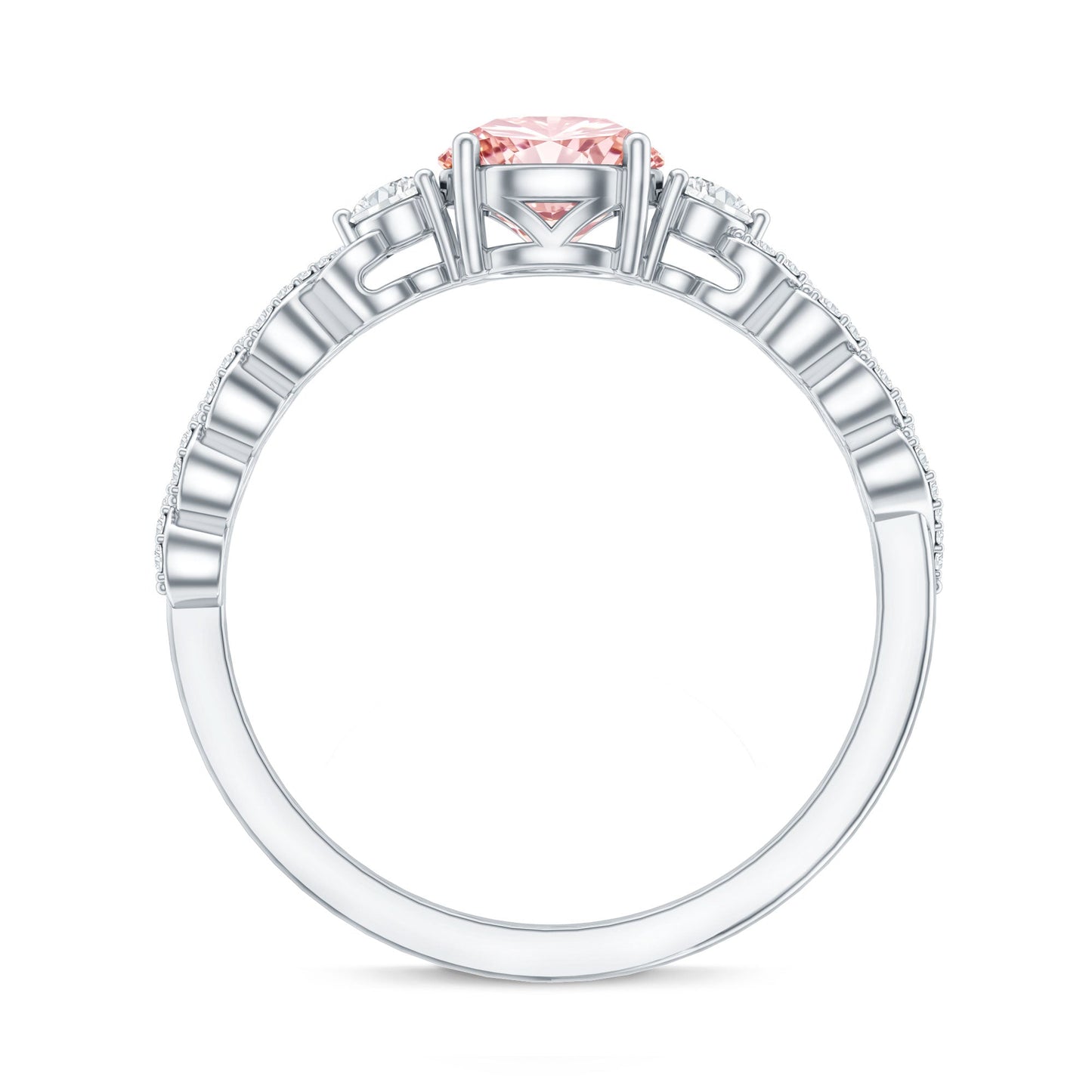Lab Grown Fancy Pink Diamond Engagement Ring with IGI Certificate