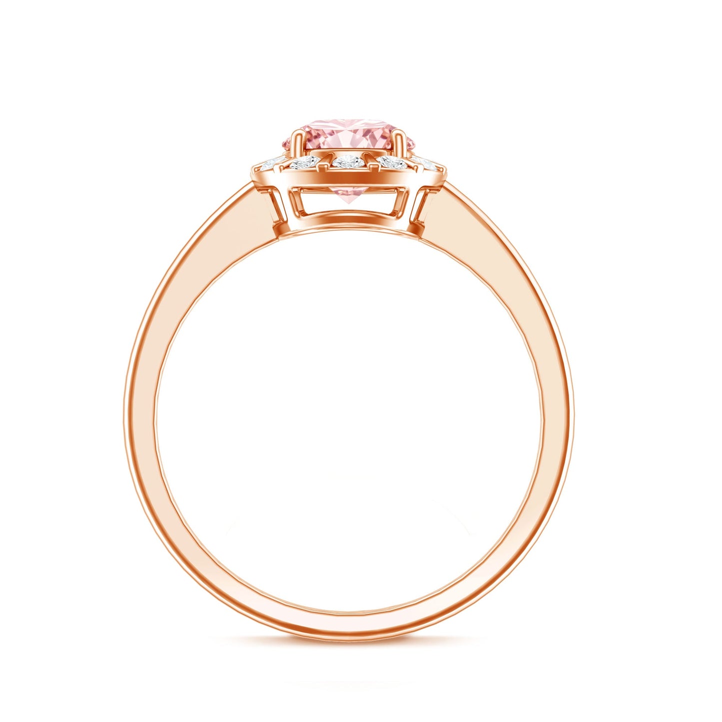 Fancy Intense Pink Lab Grown Diamond Halo Engagement Ring with IGI Certificate