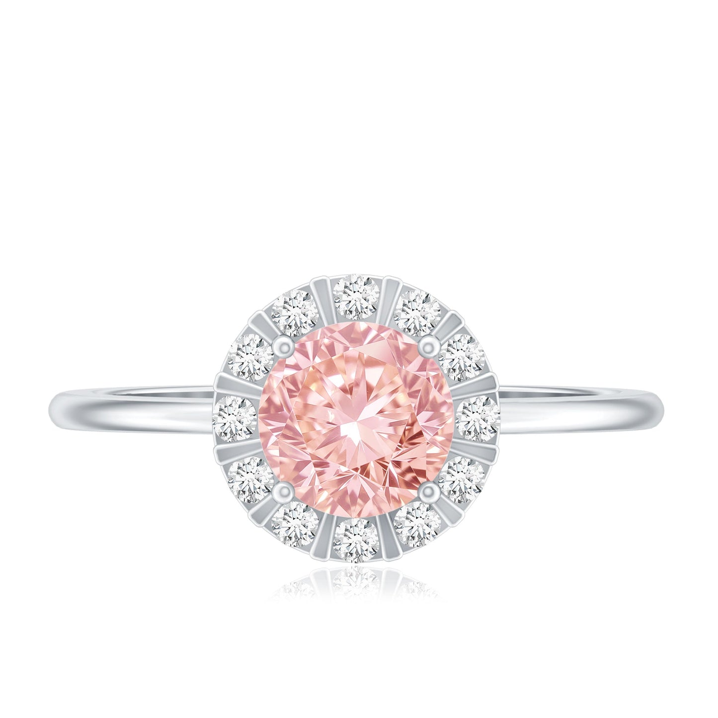 Fancy Intense Pink Lab Grown Diamond Halo Engagement Ring with IGI Certificate