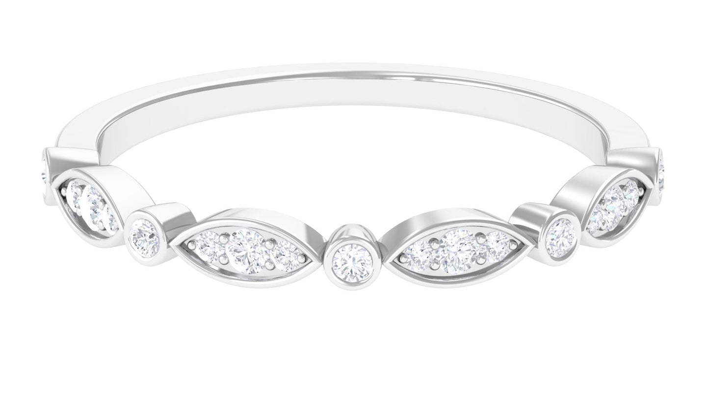 Certified Natural Diamond Half Eternity Ring for Anniversary