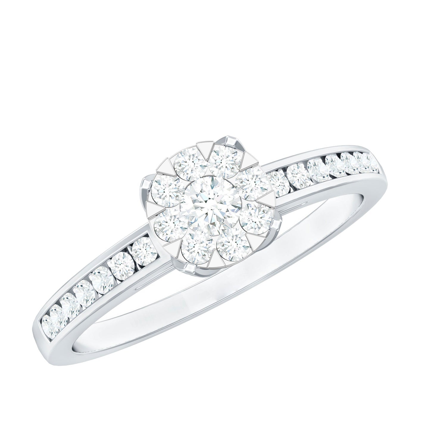 Illusion Set Diamond Engagement Ring