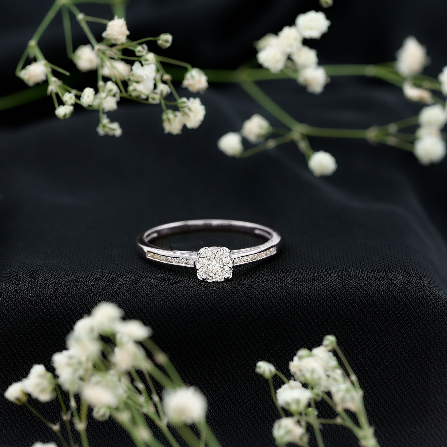 Illusion Set Diamond Engagement Ring