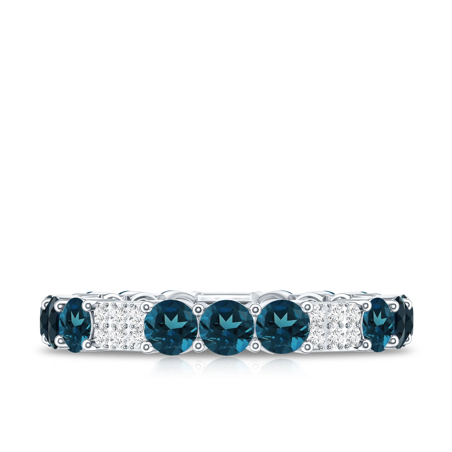London Blue Topaz and Diamond Designer Full Eternity Band