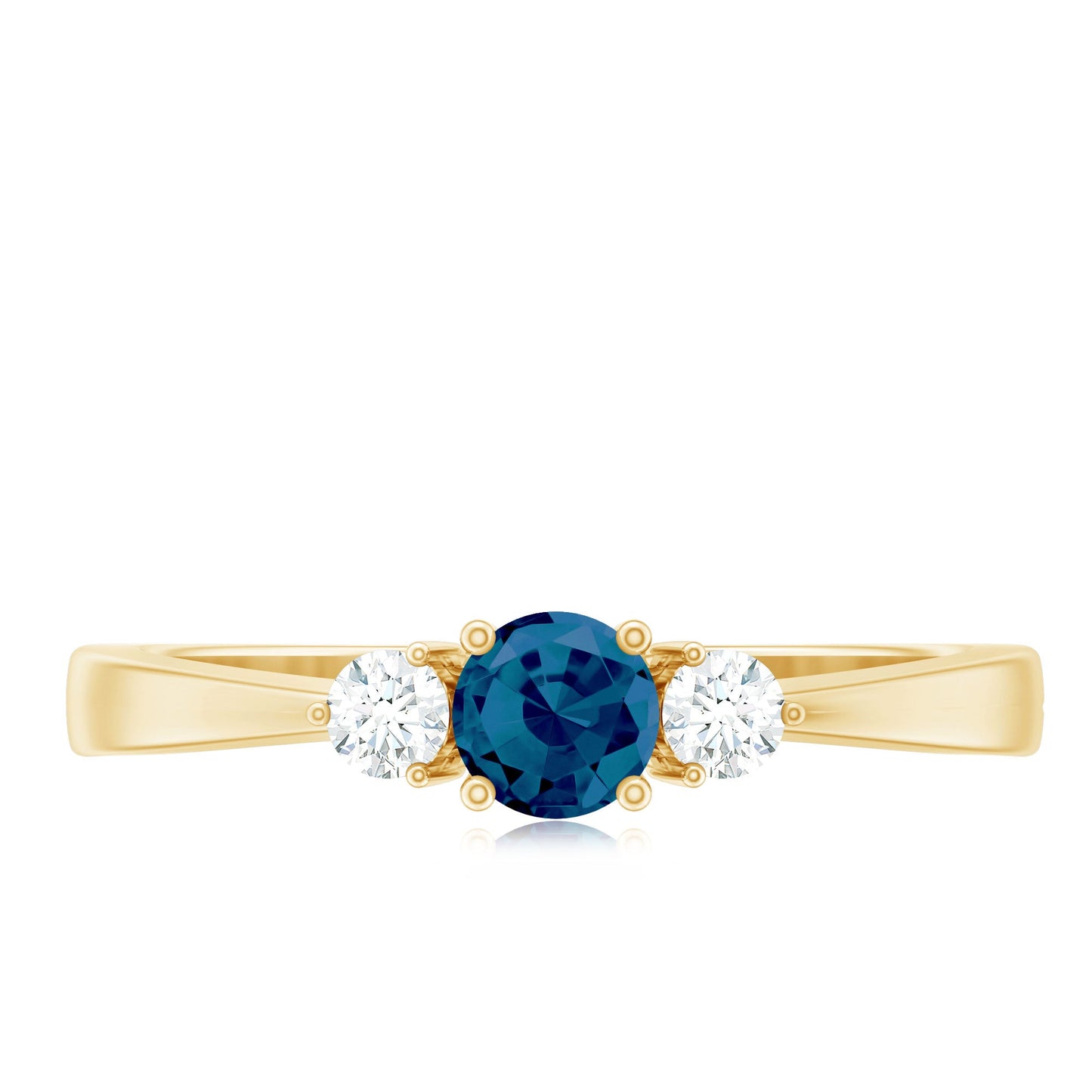 0.6 Carat London Blue Topaz Proposal Ring with Diamond