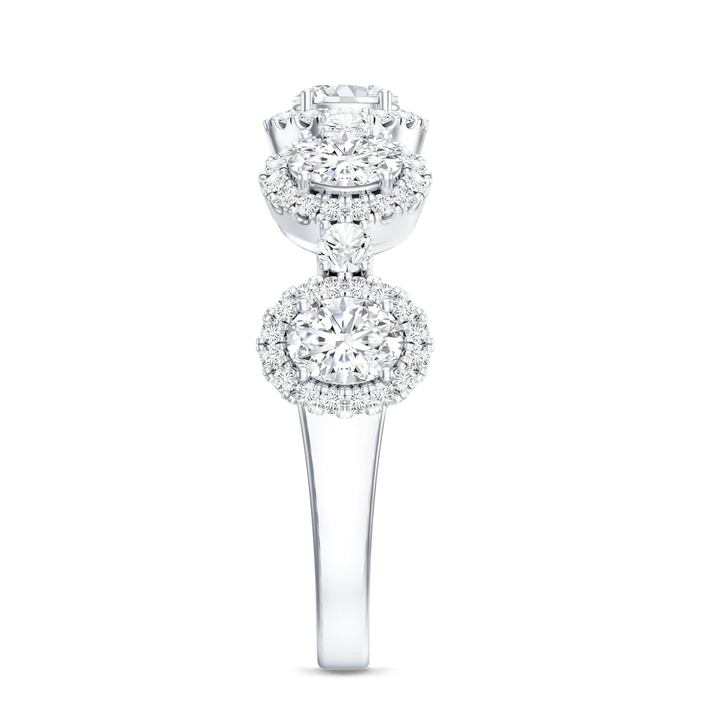 Designer Lab Grown Diamond Half Eternity Wedding Band Ring