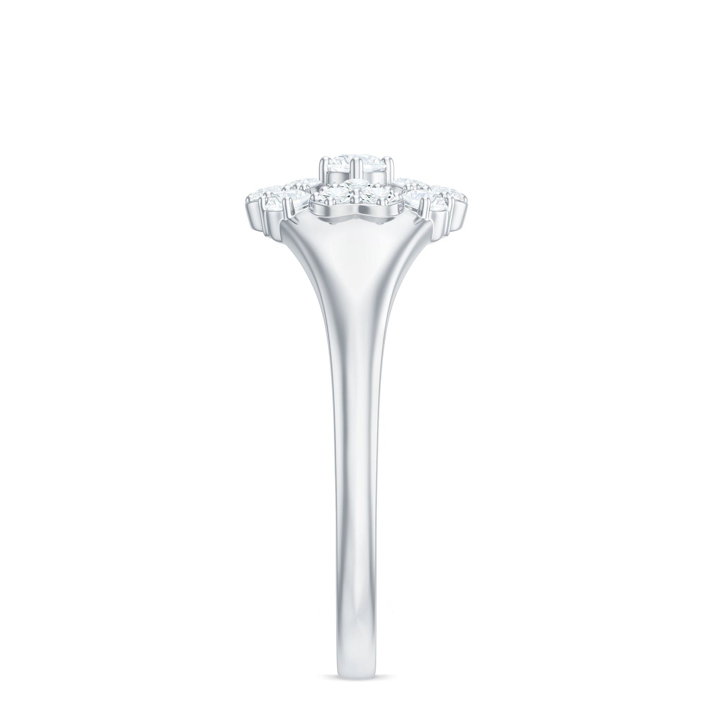Natural Diamond Flower Engagement Ring in Illusion Set