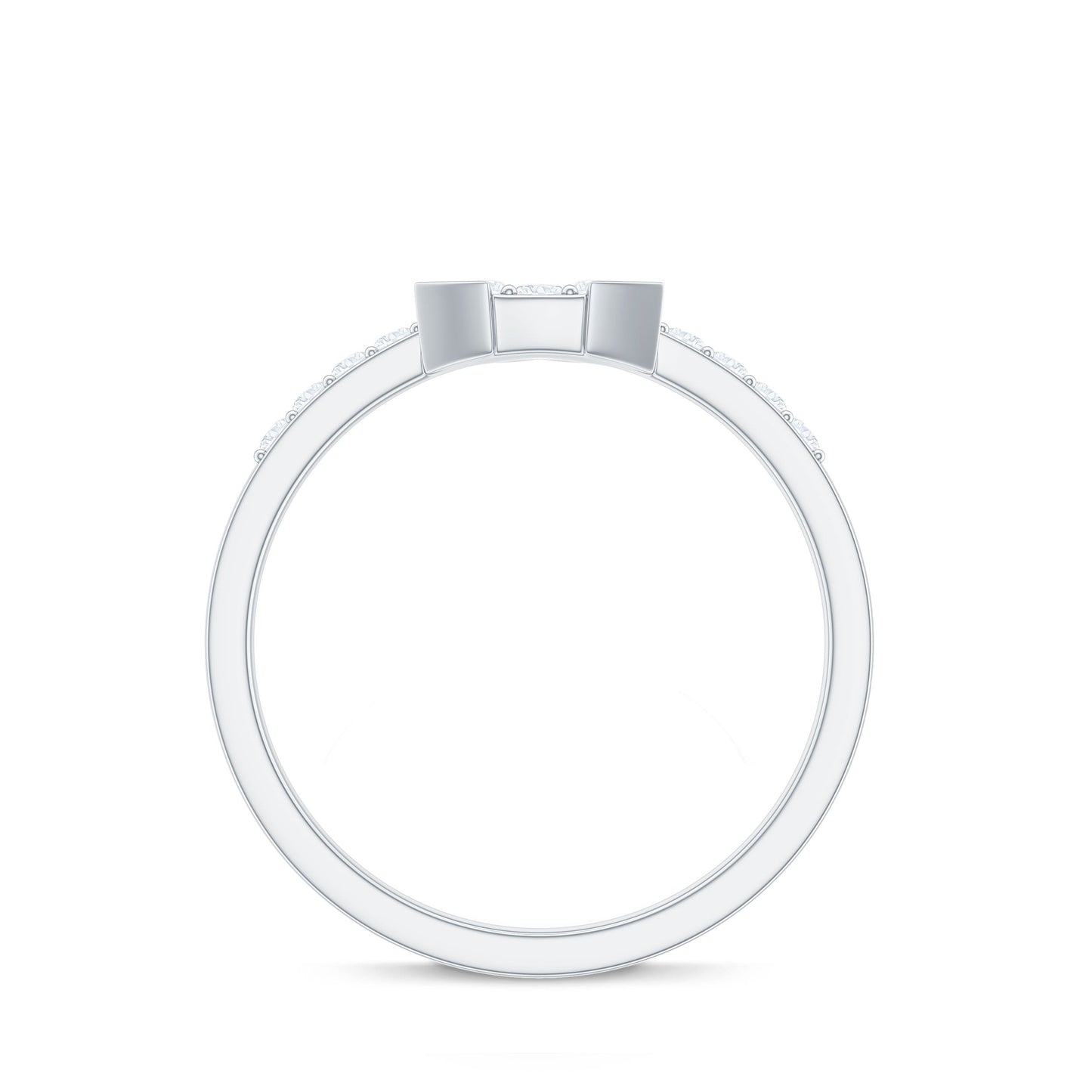 Minimal Diamond Triangular Engagement Ring