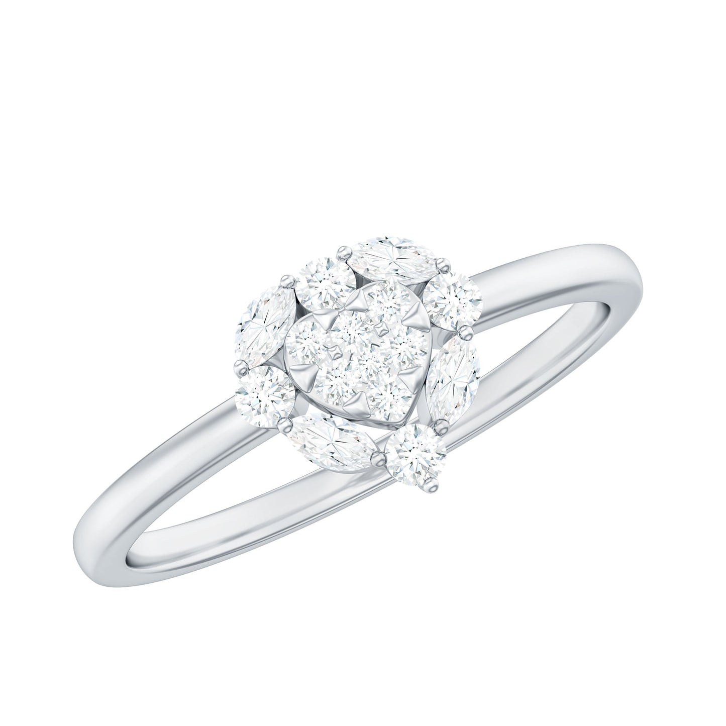 Minimal Diamond Heart Promise Ring for Valentines Day