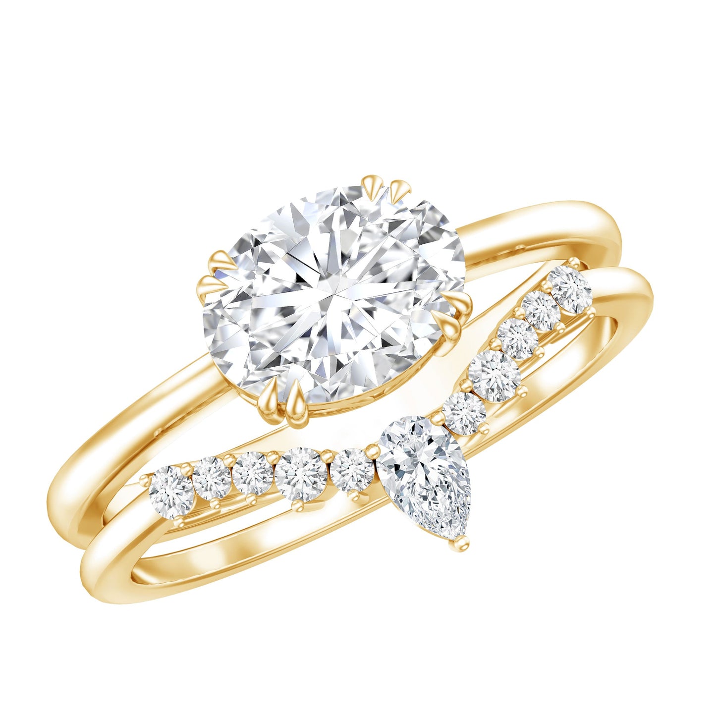 Certified 1.2 Carat Oval Lab Grown Diamond Engagement Ring With Enhancer