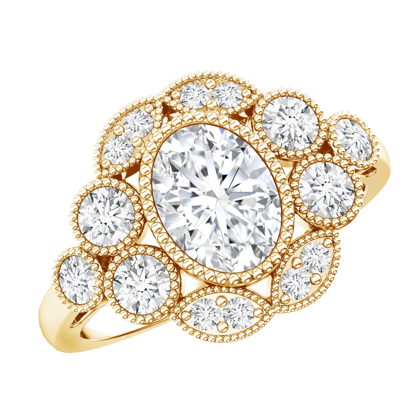 Certified Lab Grown Diamond Oval Engagement Ring