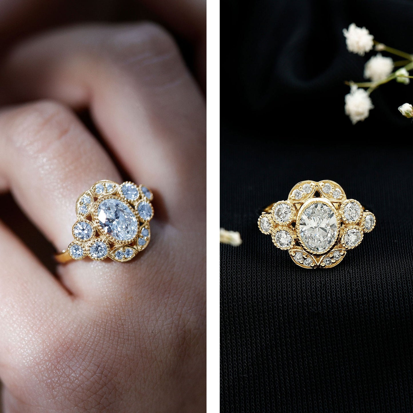 Certified Lab Grown Diamond Oval Engagement Ring