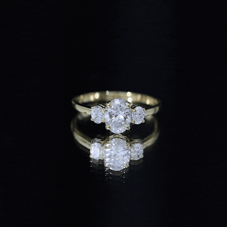 Certified Lab Grown Diamond 3 Stone Engagement Ring For Women