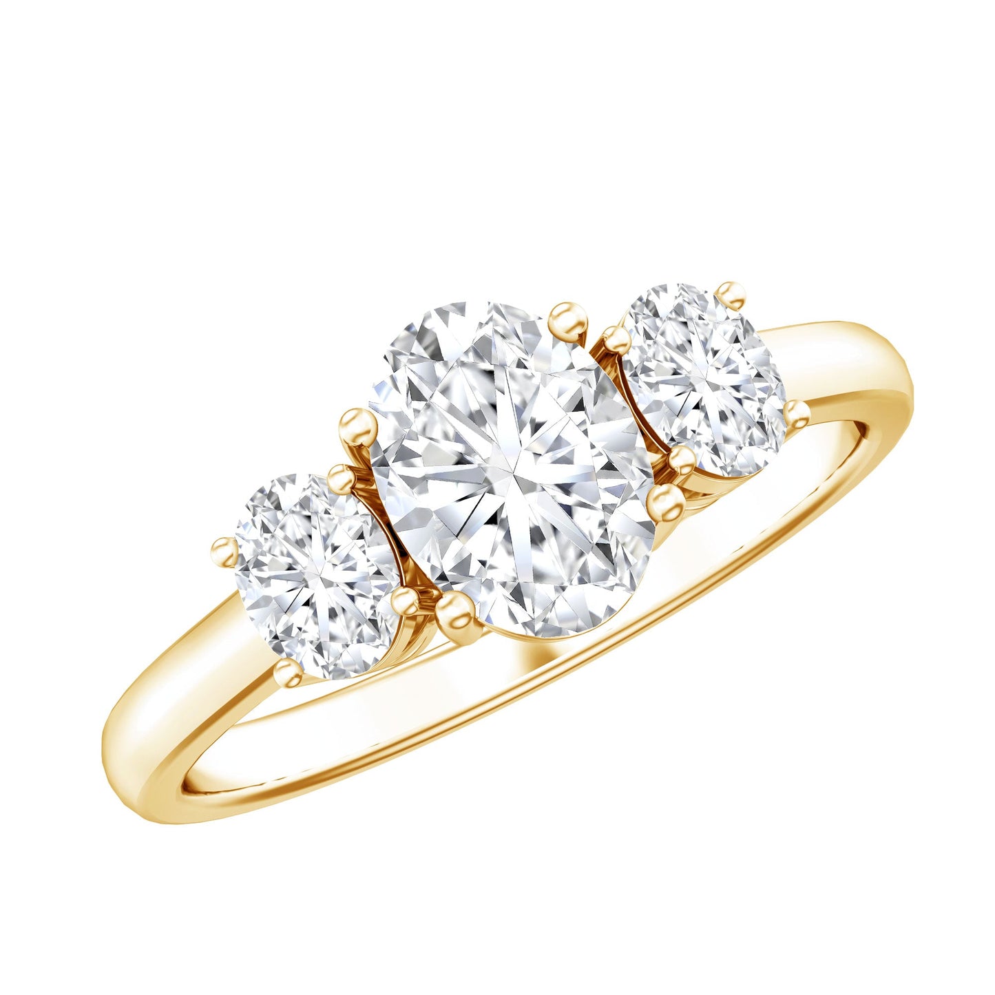 Certified Lab Grown Diamond 3 Stone Engagement Ring For Women