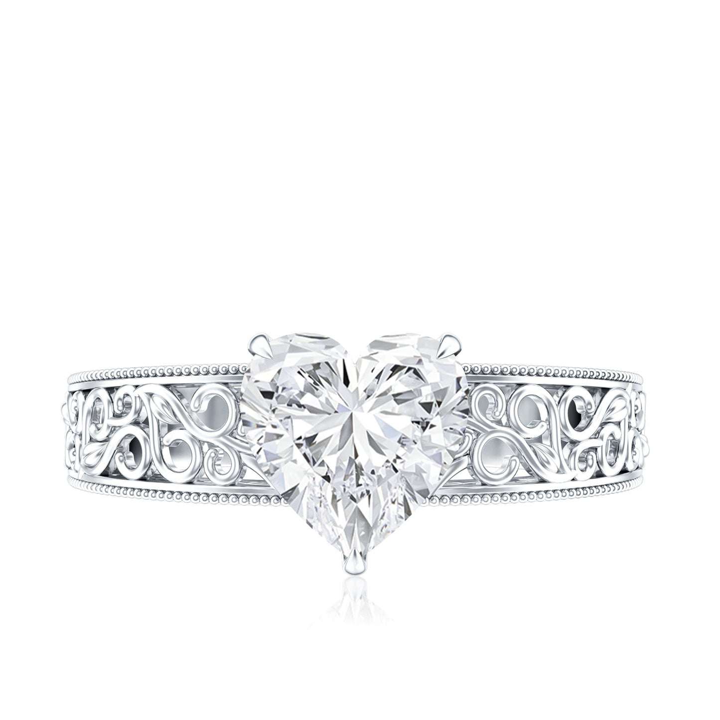 2 Carat Lab Grown Diamond Heart Engagement Ring