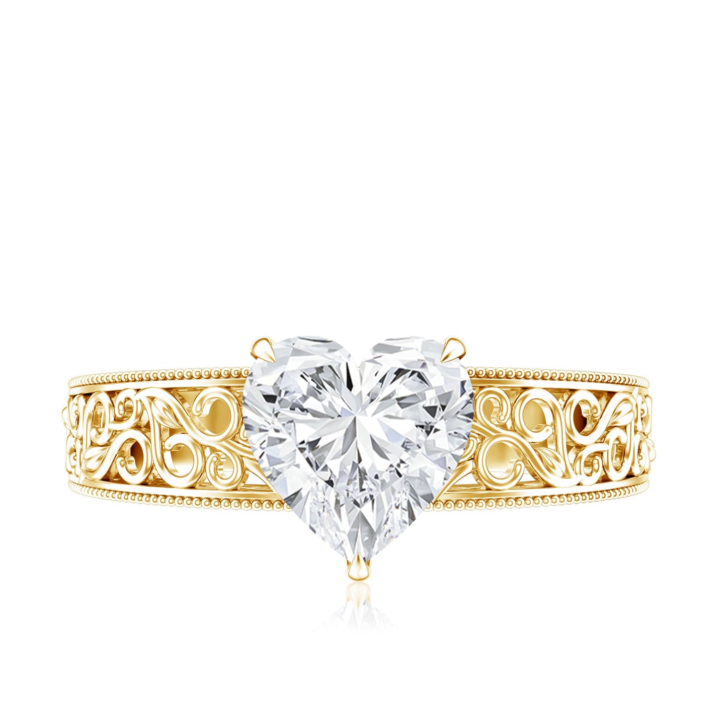 2 Carat Lab Grown Diamond Heart Engagement Ring