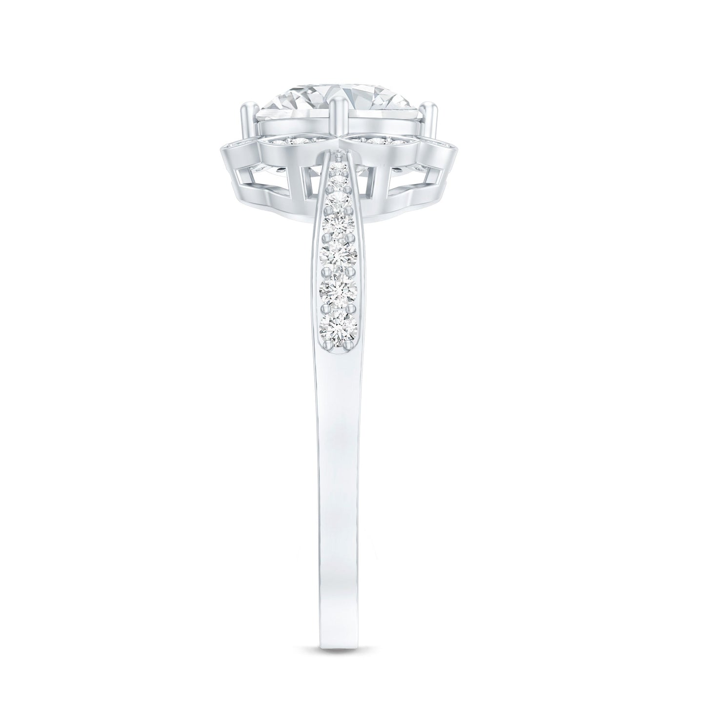 Certified 1.2 Carat Lab Grown Diamond Halo Engagement Ring