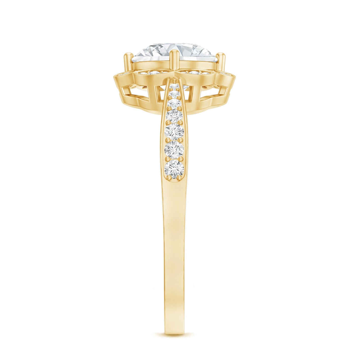 Certified 1.2 Carat Lab Grown Diamond Halo Engagement Ring