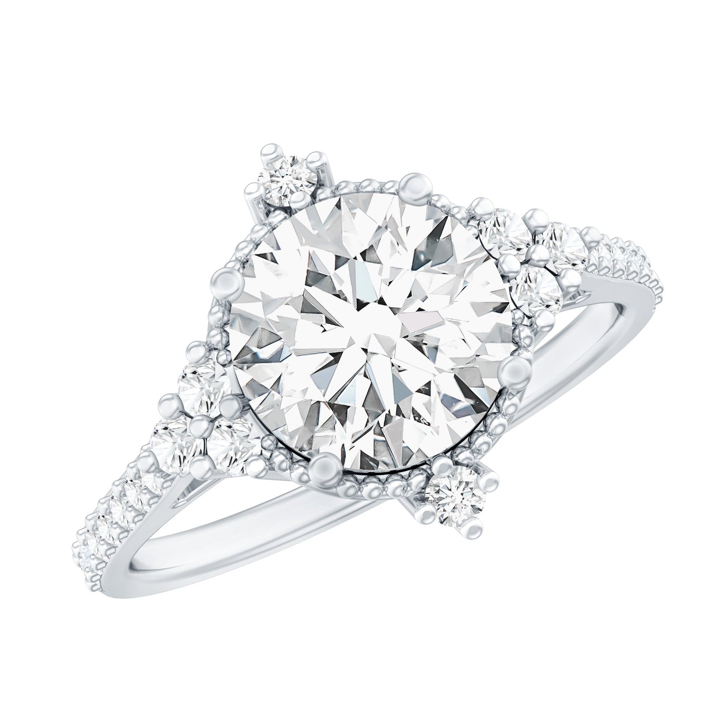 2 Carat Lab Grown Diamond Vintage Inspired Engagement Ring