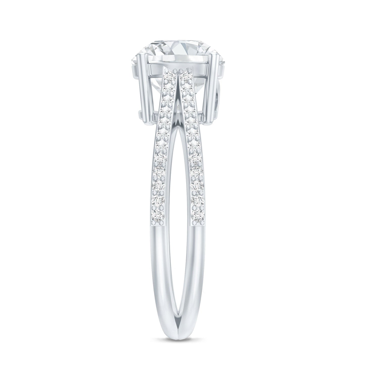 Certified 2 Carat Lab Grown Diamond Split Shank Engagement Ring