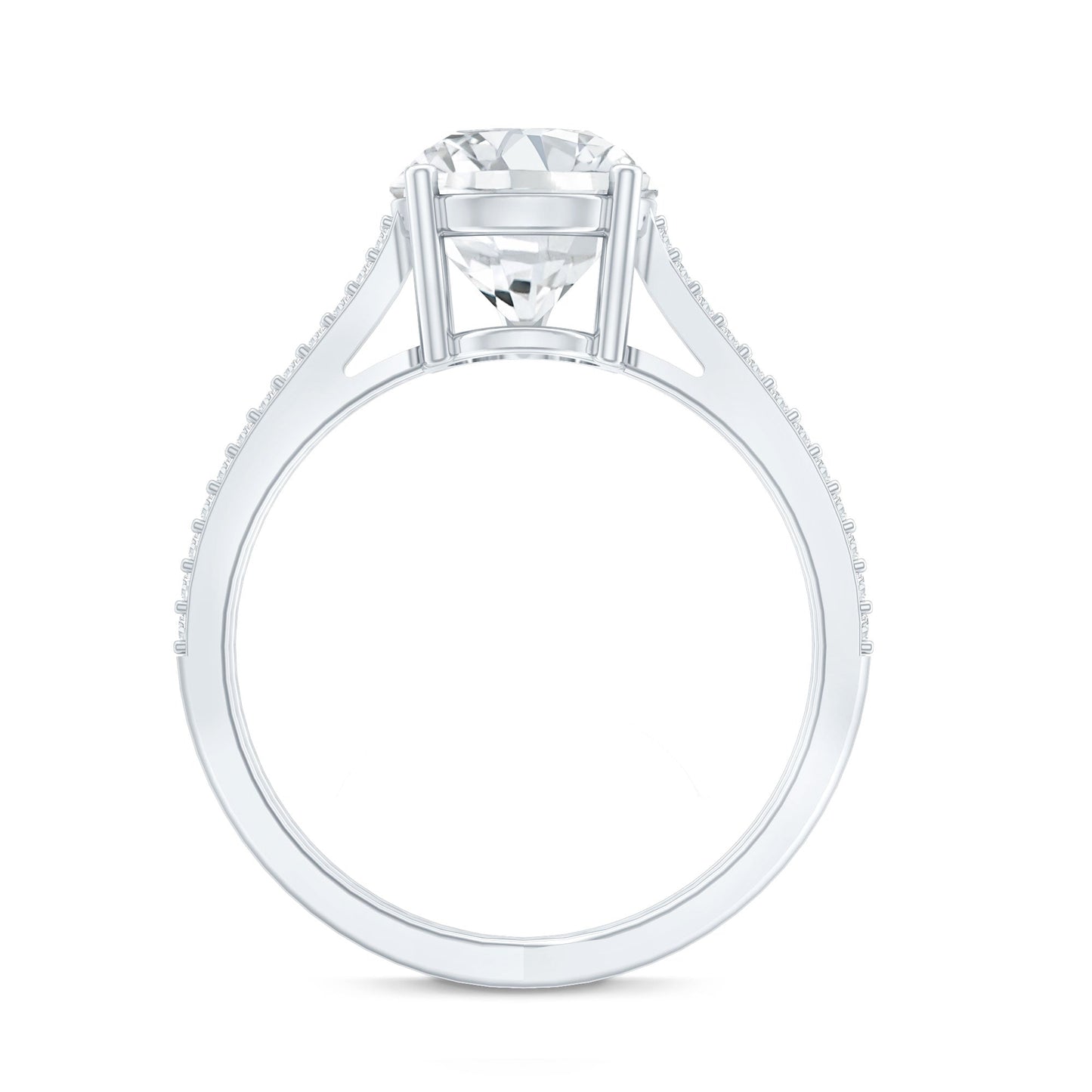 Certified 2 Carat Lab Grown Diamond Split Shank Engagement Ring