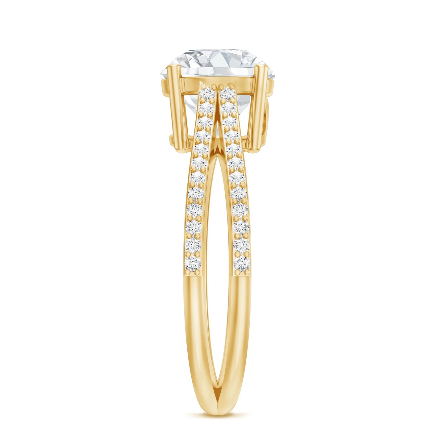 Certified 2 Carat Lab Grown Diamond Split Shank Engagement Ring