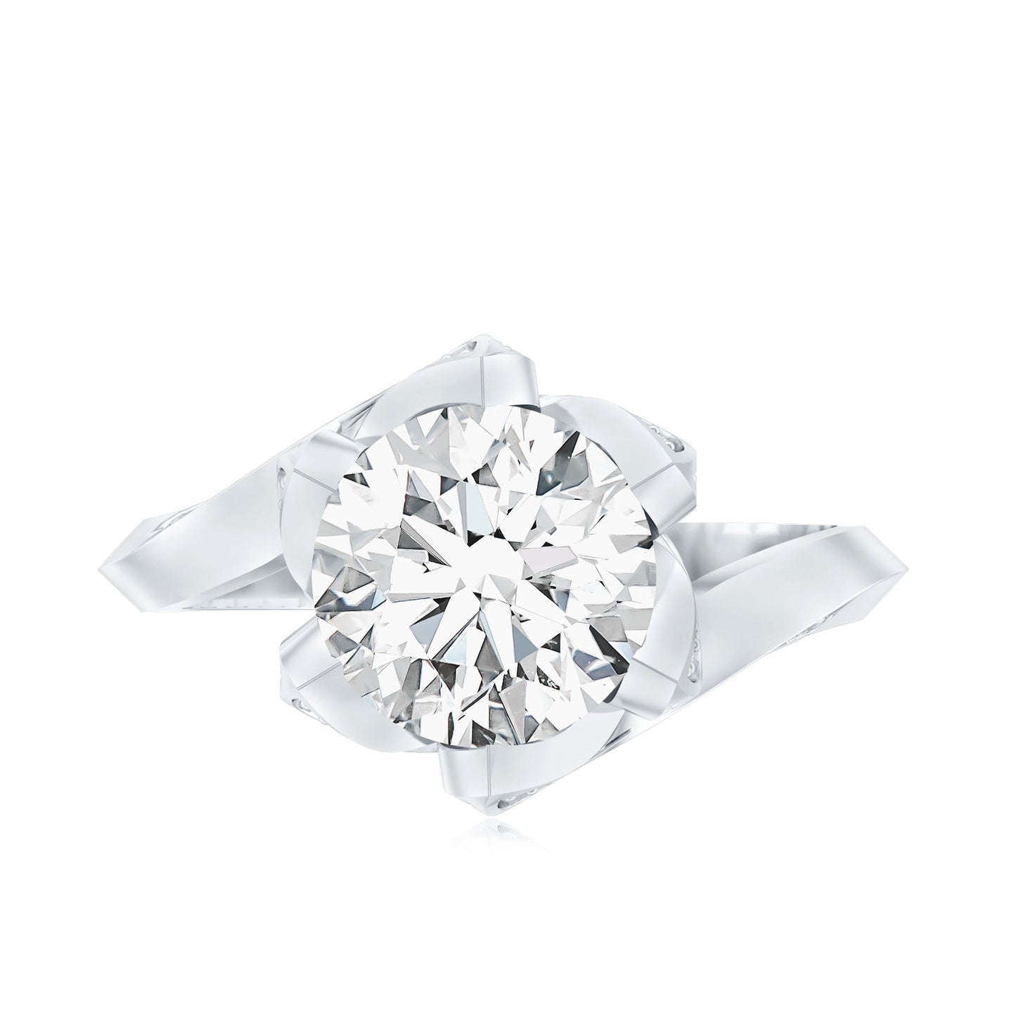 2 Carat Lab Grown Diamond Vintage Floral Engagement Ring