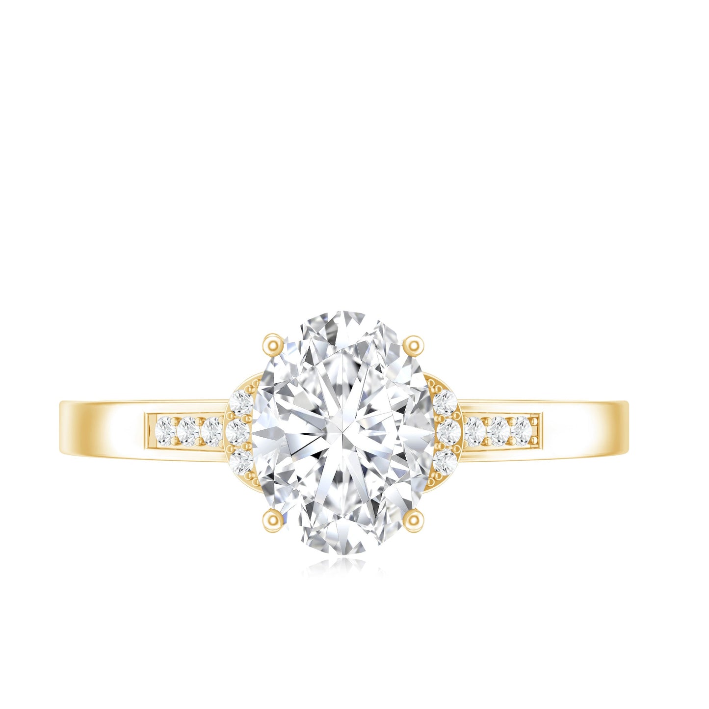 Certified 1.2 Carat Oval Lab Grown Diamond Solitaire Engagement Ring