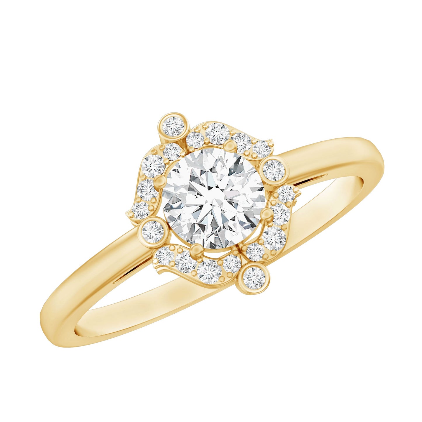 Certified 0.4 Carat Lab Grown Diamond Unique Engagement Ring