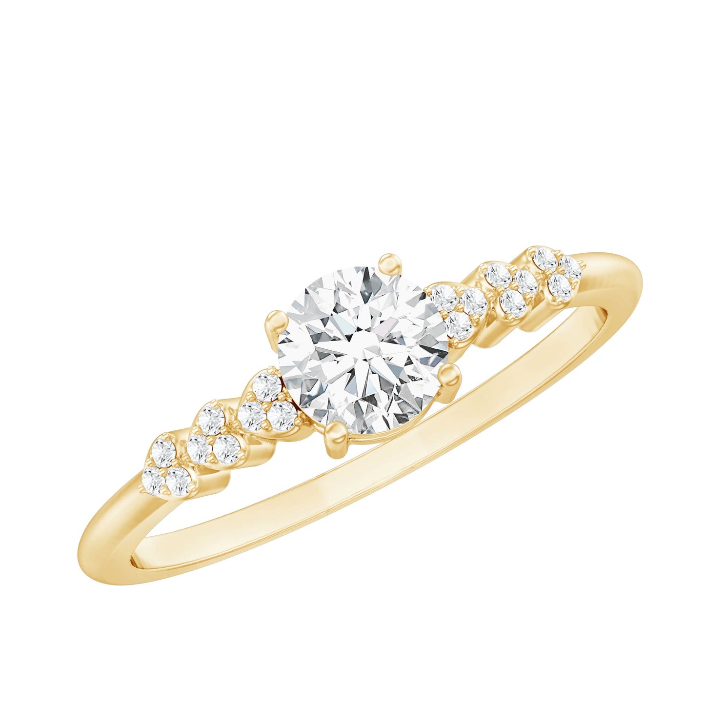 Certified 0.4 Carat Lab Grown Diamond Designer Engagement Ring