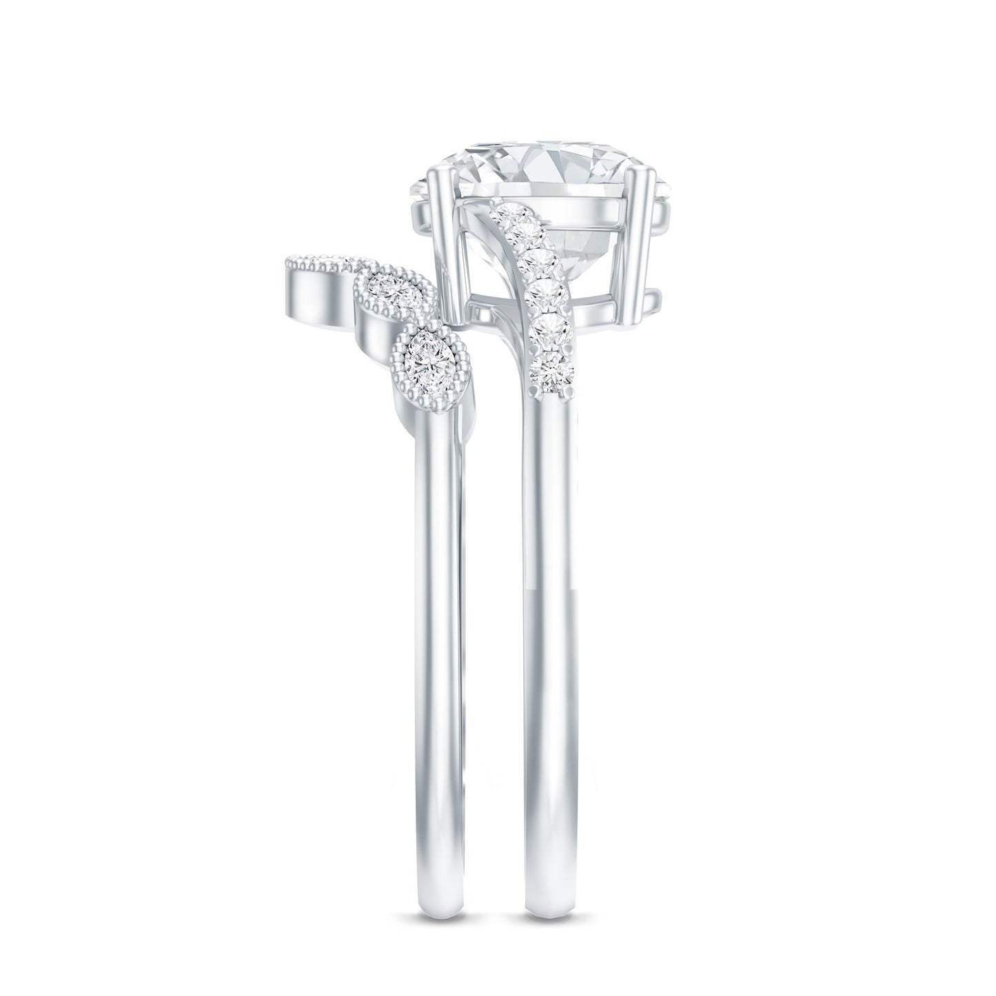 Certified Lab Grown Diamond Engagement Ring With Ring Guard