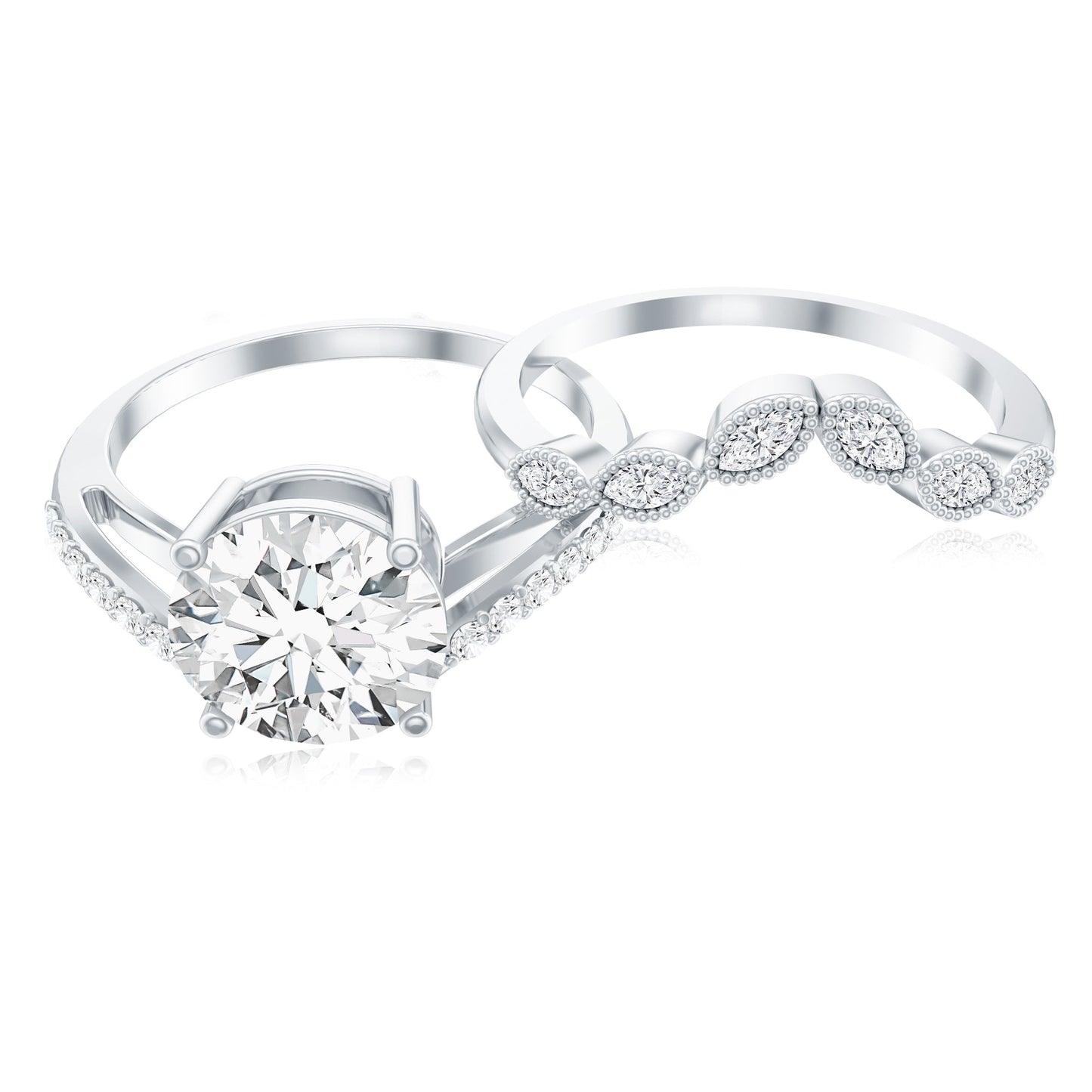 Certified Lab Grown Diamond Engagement Ring With Ring Guard
