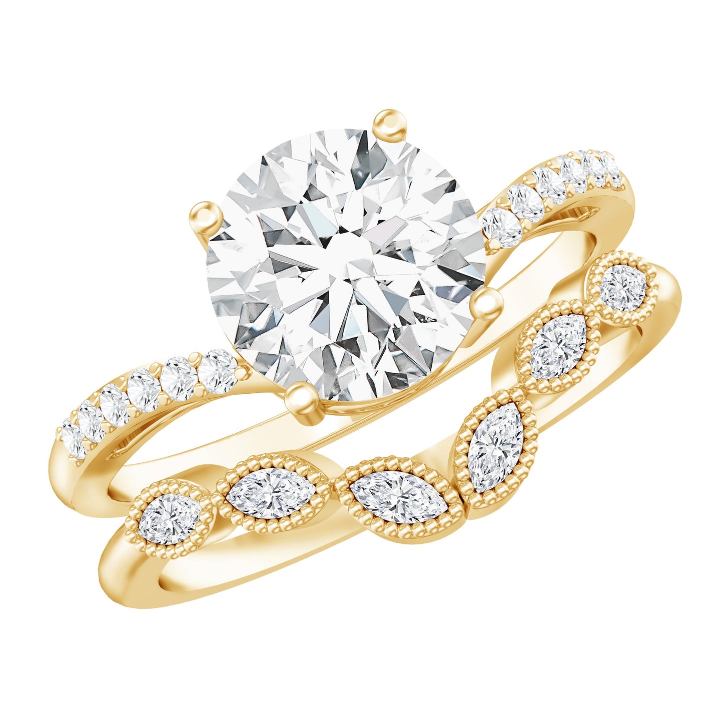 Certified Lab Grown Diamond Engagement Ring With Ring Guard