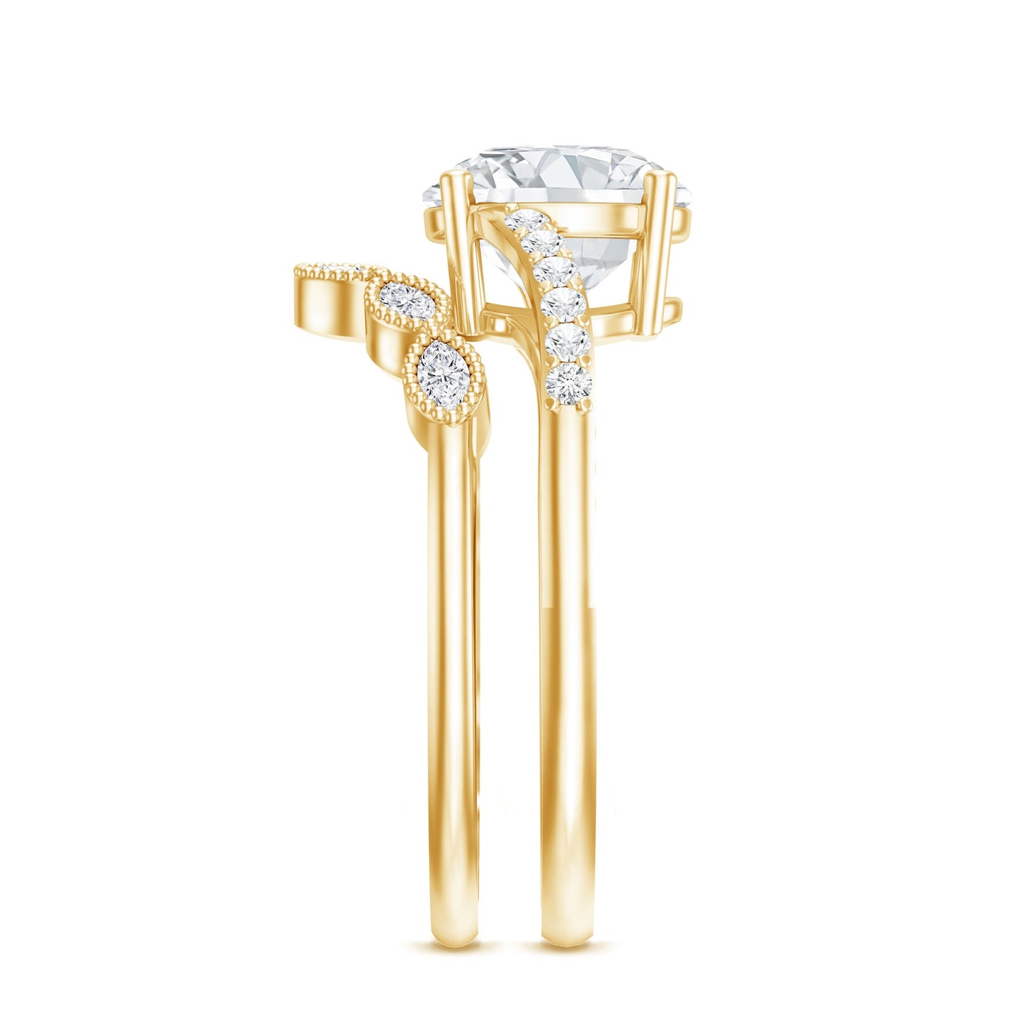 Certified Lab Grown Diamond Engagement Ring With Ring Guard