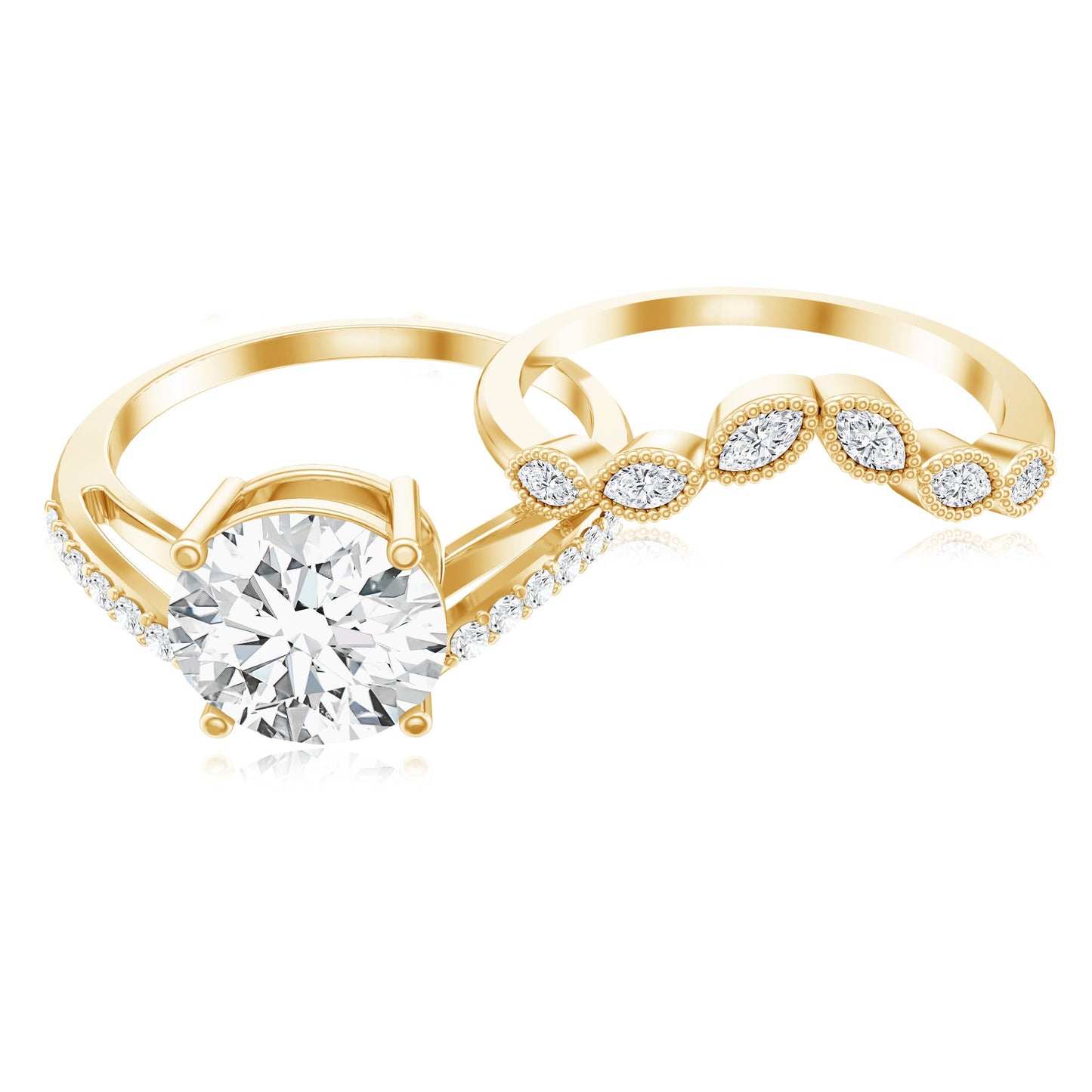 Certified Lab Grown Diamond Engagement Ring With Ring Guard