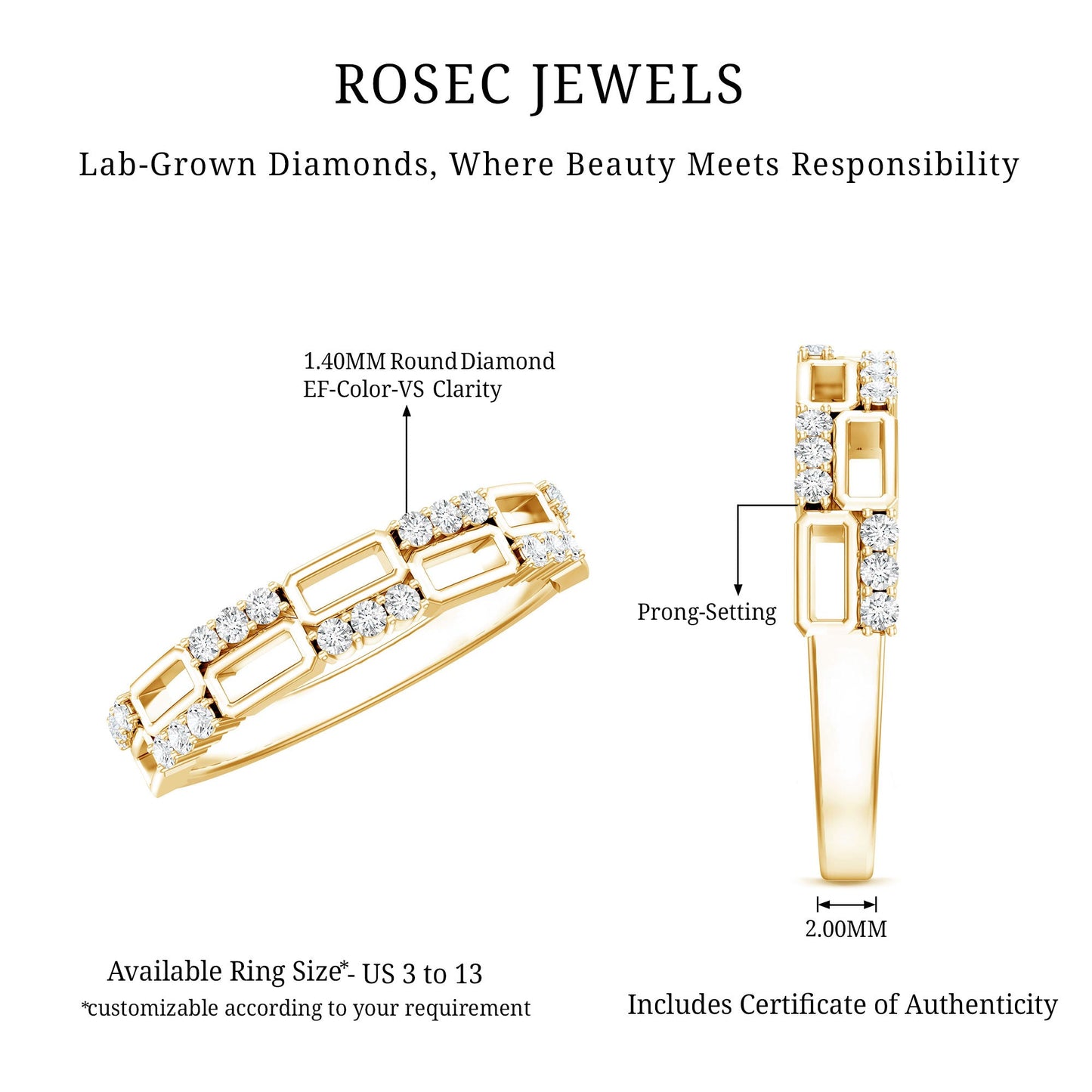 Certified Lab Grown Diamond Wedding Anniversary Ring For Women