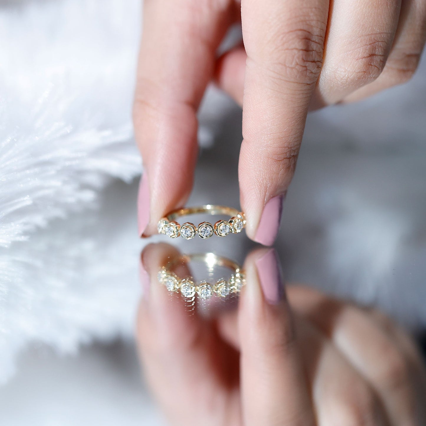Certified Lab Grown Diamond Half Eternity Anniversary Ring