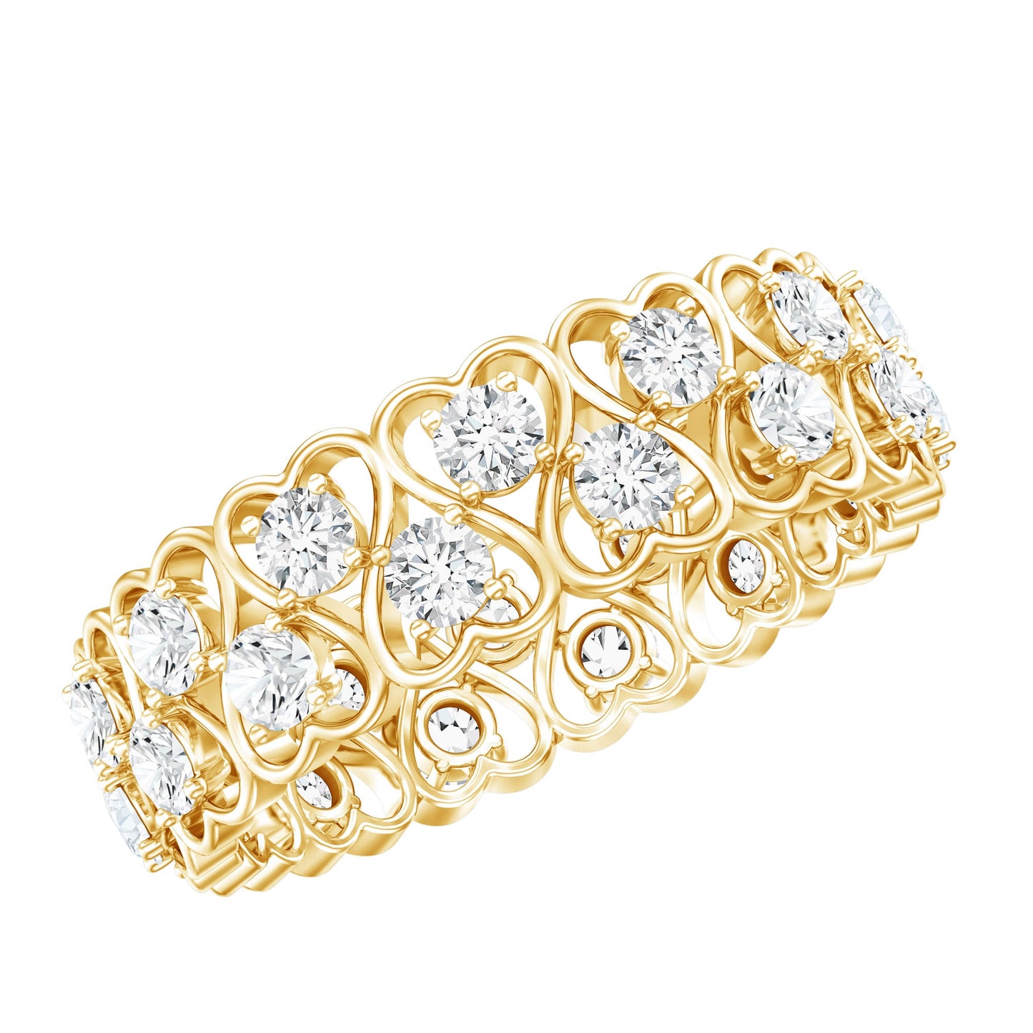 Certified Lab Grown Diamond Heart Eternity Band Ring