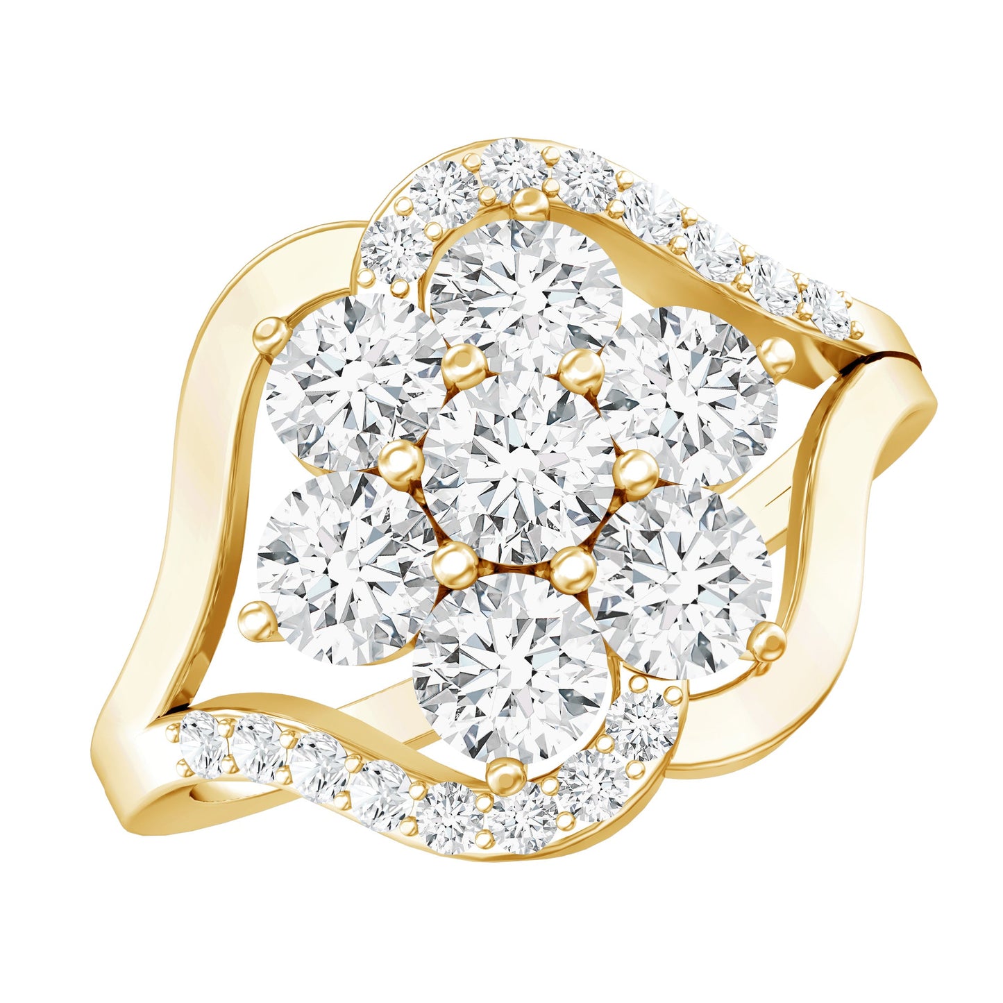 Certified Lab Grown Diamond Flower Statement Ring