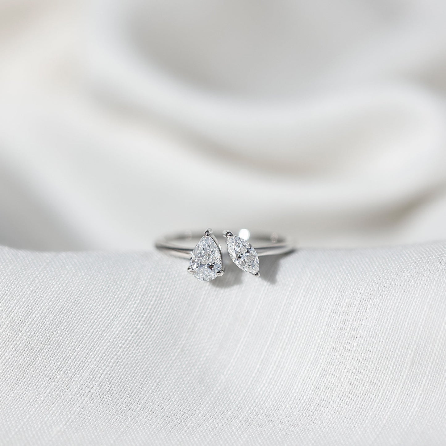 Certified Lab Grown Diamond Two Stone Promise Ring