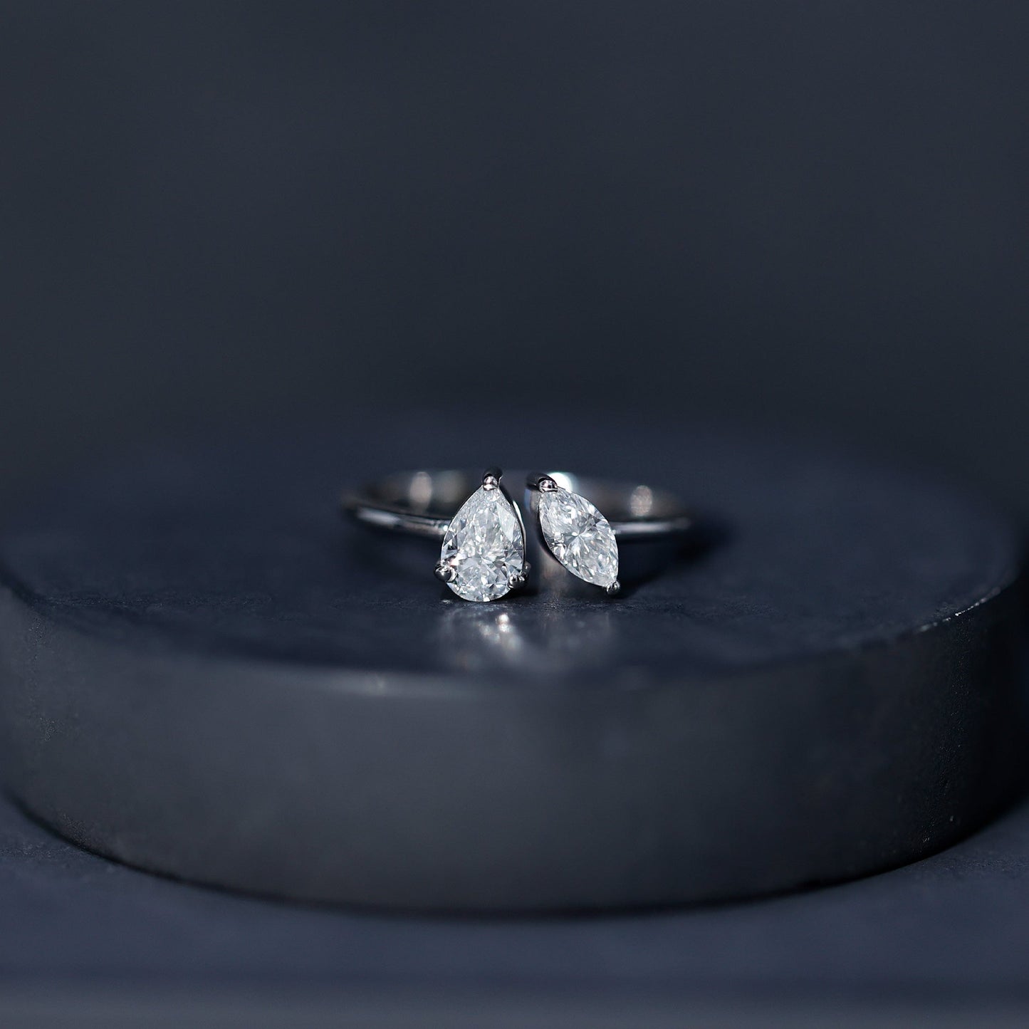 Certified Lab Grown Diamond Two Stone Promise Ring